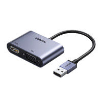 UGREEN 绿联 USB3.0转HDMI/VGA转换器 高清一分二分配器