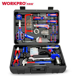 WORKPRO 万克宝 W009082N 家用充电手电钻电动螺丝刀套装 170件组套 锂电钻12V工具箱 正反转两用调速