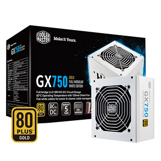 酷冷至尊 CoolerMaster)额定750W GX750白色金牌全模电源 日系