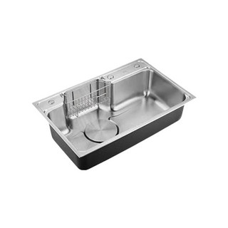 箭牌（ARROW）304不锈钢水槽 大口径单槽厨房洗菜盆台上盆大单槽 75*48