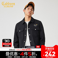 Cabbeen 卡宾 花鸟刺绣2022秋冬新款复古工装男士薄夹克加绒外套潮