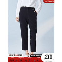 Roem 衣恋官方集团女装商场同款纯色韩版简约时尚黑色设计感西装长裤 黑色 160