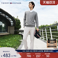 TOMMY HILFIGER Tommy 秋冬男装纯棉都市潮流小绣标舒适V领针织衫MW0MW14745