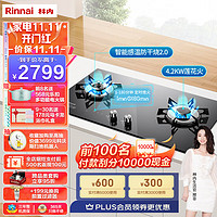 Rinnai 林内 家用燃气灶 防干烧 智能定时 超能火安芯系列升级款 钢化玻璃 2E03LS 2E03LS