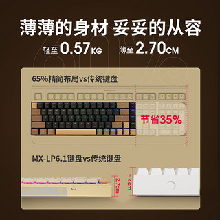 樱桃（CHERRY）MX-LP 6.1 游戏键盘 G80-3861LVAEU-2 三模机械键盘 蓝牙键盘 无线键盘 RGB彩光 黑色矮银轴