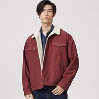 Levi's 李维斯 男士棕红色牛仔仿羊羔绒夹克 16365-208653