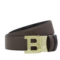 BALLY 巴利 男士真皮咖色皮带 B BUCKLE 35M