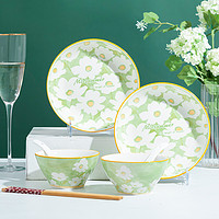 ENYI 恩益 北欧创意8头碗碟盘陶瓷餐具套装饭碗筷家用 情侣专用