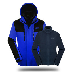 Jack Wolfskin 狼爪 三合一夹克男 套抓绒内胆 秋冬防风防泼水保暖 可拆卸帽1108391 1108391皇家蓝1505 XL码185/104A
