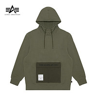 ALPHA INDUSTRIES 口袋拼接加绒连帽卫衣 3006LXF