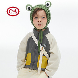 C&A 西雅衣家 22新款儿童潮流防寒保暖摇粒绒插肩袖外套CA22WT0005