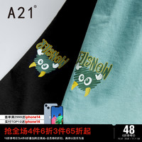 A21男装宽松短袖T恤2022夏季新款男士情侣纯棉上衣休闲衣服潮流男