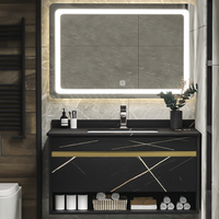  顾家家居 KUKA  智能浴室柜套装 劳伦黑金 80cm