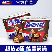 SNICKERS 士力架 花生夹心巧克力460gx2桶下午茶休闲糖果零食情人节节日礼物