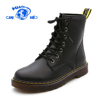 环球 HUANQIU 秋冬马丁靴女英伦风短靴子女六孔爆款骑士靴加绒八孔