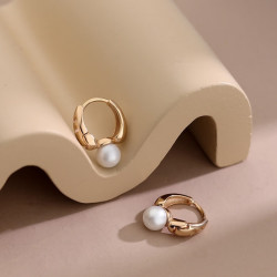 tekapojade蒂卡世琦珍珠耳扣贝珠耳环新潮气质复古冷淡风港感法式珍珠