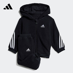 adidas 阿迪达斯 官方男婴童冬季加厚保暖仿羊羔绒运动套装GT9498