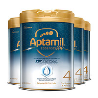 Aptamil 爱他美 ESSENSIS黑钻奇迹白罐适度水解蛋白进口奶粉4段4罐