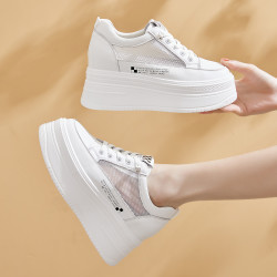 barbara polo 圣大保罗 2022秋季内增高鞋小白鞋透气网面女休闲鞋女鞋