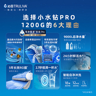 TRULIVA 沁园 净水器家用直饮反渗透过滤器净水机官方旗舰店1200G大通量