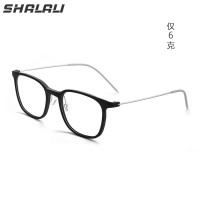 SHALALI 磨砂黑10006 超轻6克纯钛镜框+配鸿晨 1.60非球面镜片(0-600度)