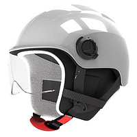 PLUS会员：SUNRIMOON 3C认证头盔电动车 灰色均码 冬季保暖款 透明短镜