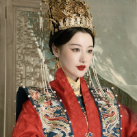重回汉唐 尚食联名 明制汉服 凤笙玉京 红色大袖衫+海蓝色鞠衣+霞帔+义领 HFL6127
