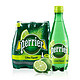 perrier 巴黎水 气泡矿泉水 青柠味含气天然矿泉水 500ml*6瓶 （塑料瓶）整箱