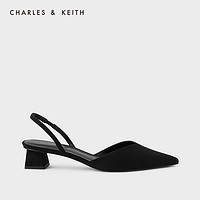 CHARLES&KEITH春夏女鞋CK1-60580194简约通勤女士中跟后袢带凉鞋