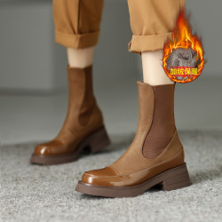 fanglovefang 方爱芳 马丁靴女新款女士切尔西靴短靴秋冬保暖棉鞋女鞋