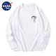 NASA BASE 新款纯色棉卫衣 DST1003-哆啦A梦-白色 M
