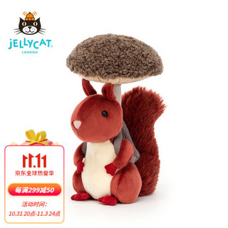 jELLYCAT 采蘑菇小松鼠 可爱公仔儿童安抚毛绒玩具玩偶生日礼物 采蘑菇小松鼠 H20 X W9 CM