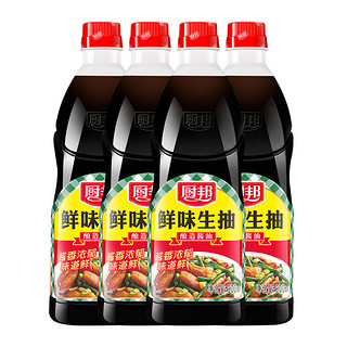 88VIP：厨邦 酱油 鲜味生抽 900ml*4瓶