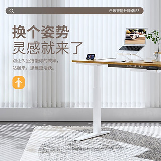 乐歌（Loctek） 电动升降桌智能电脑桌亲子桌子简约工作站立书桌家用书桌台式居家办公iE3 白桌腿+浅灰木纹 桌板尺寸1.2*0.6m