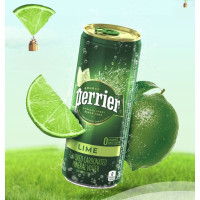 perrier 巴黎水 法国原装进口 青柠味气泡矿泉水 250ml*35罐