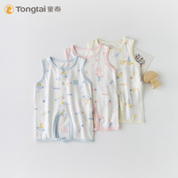 童泰无袖连体衣夏季薄款新生儿衣服纯棉初生宝宝哈衣镂空透气幼童