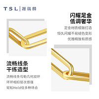 TSL 谢瑞麟 黄金项链几何双环5G黄金锁骨链复古风套链YS510
