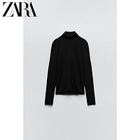 ZARA 新款 女装 黑色高领紧身长袖毛衣针织衫 3433010 800