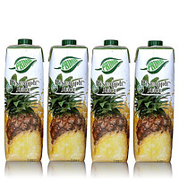 PRIMA 普瑞达 塞浦路斯进口 100%菠萝汁家庭装1L×4瓶  大瓶纯果汁饮料