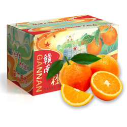 江西赣南脐橙 彩箱礼盒橙子 4.5-5斤装 果径70-80mm