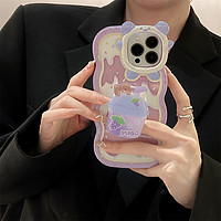 X-it 爱胜 波浪奶油适用于iPhone14新款手机壳14promax可爱表情/11/12带支架