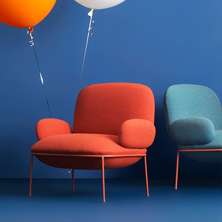 ZAOZUO 造作 气球布艺沙发 橙红格