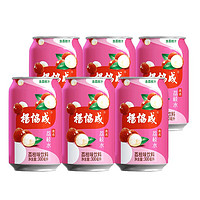 yeo's 杨协成 荔枝水饮料 清甜可口马来西亚原装进口 新加坡品牌  300ml*6罐