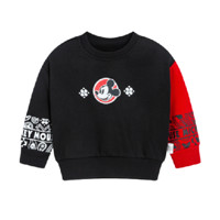 Disney 迪士尼 男童圆领卫衣 223S1787 黑红 140cm