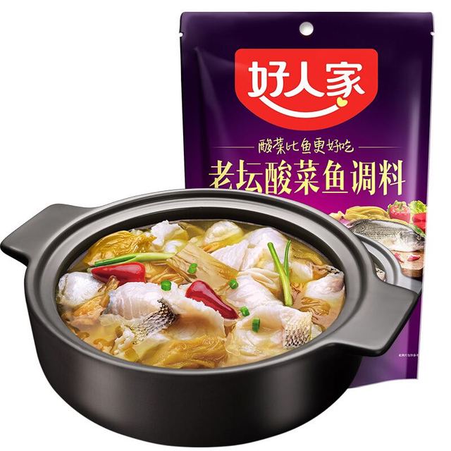 有券的上：好人家 老坛酸菜鱼调料 350g