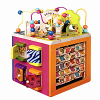 B.Toys 比乐 btoys宝宝木立方益智绕珠串珠开心农场儿童六面体百宝箱玩具