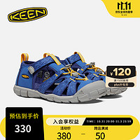 KEEN 官方 新品 SEACAMP II CNX系列保护脚趾儿童凉鞋溯溪鞋 亮钴蓝/深蓝-1026323 34