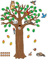 Carson Dellosa 林地公告板套装 — 季节性树镂空森林动物、秋叶、橡子、小学课堂和家庭装饰