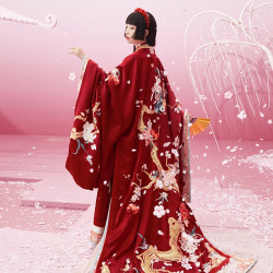 十三余 繁花鹊喜 宋制汉服女 婚服 百迭裙（4.5米摆）+6破裙（3米摆）SHF152175