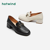 抖音超值购：hotwind 热风 2021年女士女鞋乐福鞋皮鞋时尚舒适两穿中跟穆勒鞋H08W1101